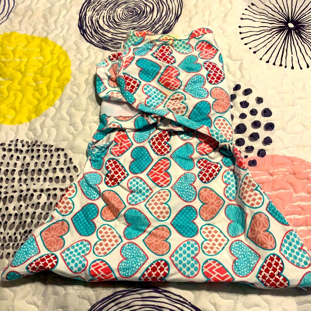 Zippy Swaddle with hearts